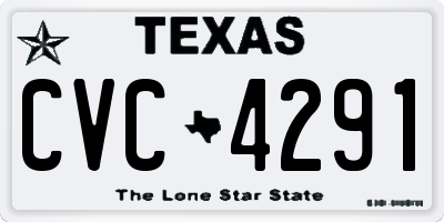 TX license plate CVC4291