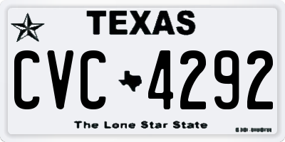 TX license plate CVC4292