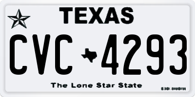 TX license plate CVC4293