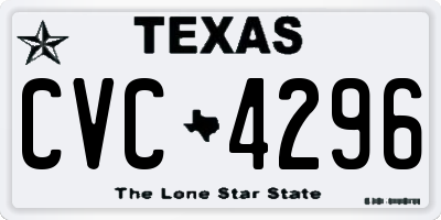 TX license plate CVC4296