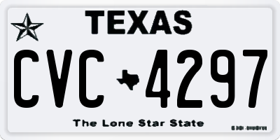TX license plate CVC4297