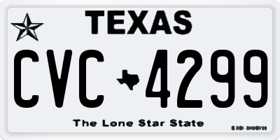 TX license plate CVC4299