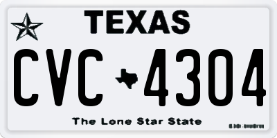 TX license plate CVC4304