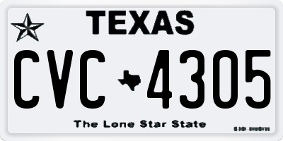 TX license plate CVC4305