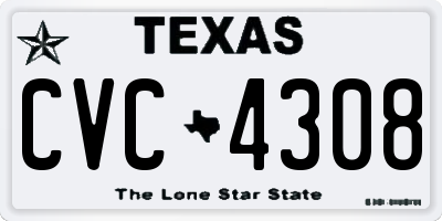 TX license plate CVC4308