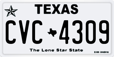 TX license plate CVC4309