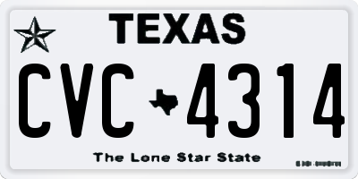 TX license plate CVC4314