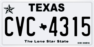 TX license plate CVC4315