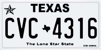 TX license plate CVC4316