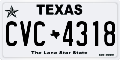 TX license plate CVC4318