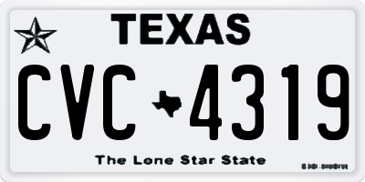 TX license plate CVC4319