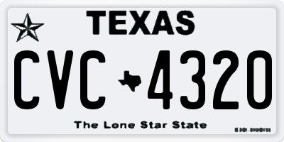 TX license plate CVC4320