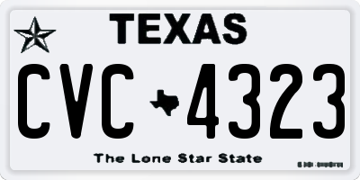 TX license plate CVC4323