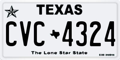 TX license plate CVC4324