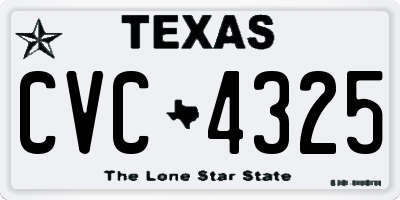 TX license plate CVC4325
