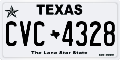 TX license plate CVC4328