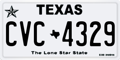 TX license plate CVC4329