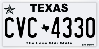 TX license plate CVC4330