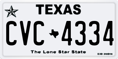 TX license plate CVC4334