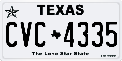 TX license plate CVC4335