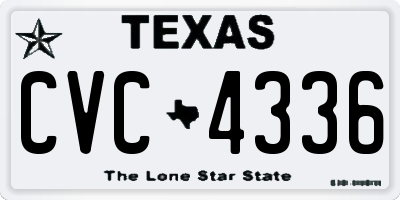 TX license plate CVC4336