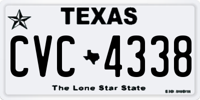 TX license plate CVC4338