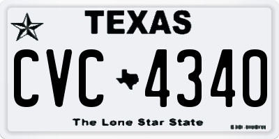 TX license plate CVC4340