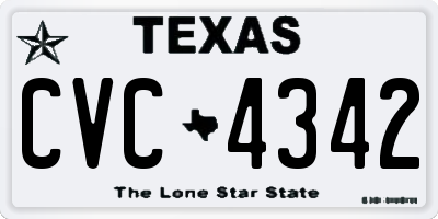 TX license plate CVC4342