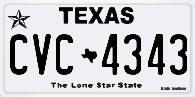 TX license plate CVC4343