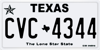 TX license plate CVC4344