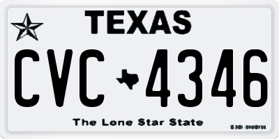 TX license plate CVC4346