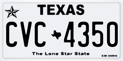 TX license plate CVC4350