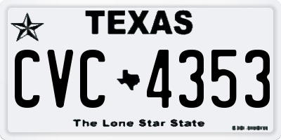 TX license plate CVC4353