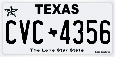 TX license plate CVC4356