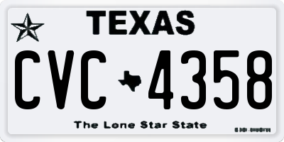 TX license plate CVC4358