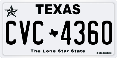 TX license plate CVC4360