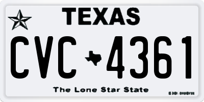 TX license plate CVC4361