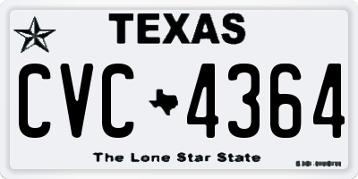 TX license plate CVC4364