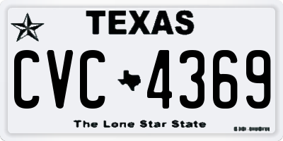 TX license plate CVC4369