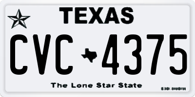 TX license plate CVC4375