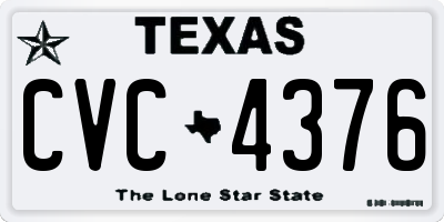 TX license plate CVC4376
