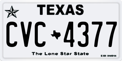 TX license plate CVC4377