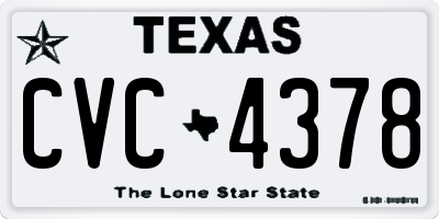 TX license plate CVC4378