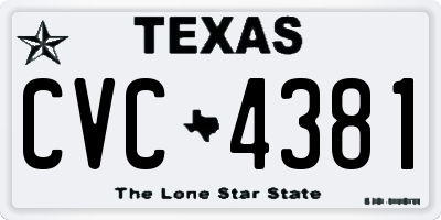 TX license plate CVC4381