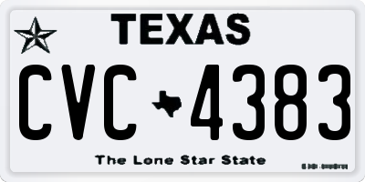 TX license plate CVC4383