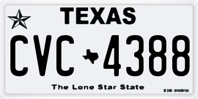 TX license plate CVC4388