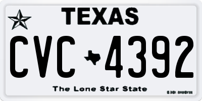 TX license plate CVC4392