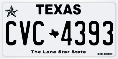 TX license plate CVC4393