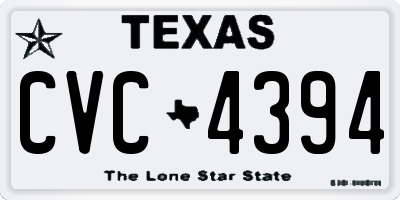TX license plate CVC4394
