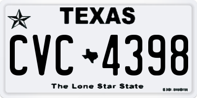 TX license plate CVC4398